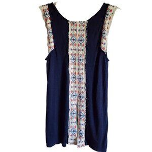 Altar'd State Sleeveless Blouse with Embroidery
